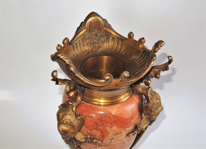 Váza - bronz/mramor - kon. 19.stol.