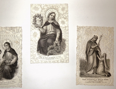 Svaté obrázky krajkové 3 ks - r. 1907