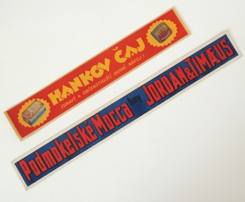 Reklama káva, čaj 2 ks - papír - zač. 20.stol.